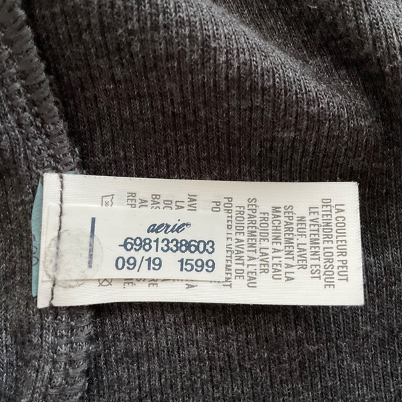Aerie Real Soft Henley T-Shirt Sz S Gray Bella Swan Essential Layering Thermal - Picture 9 of 11